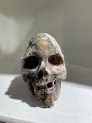 Raw Hand-Carved Fluorite Skull | Natural Crystal Sculpture | Unique Mineral Art Decor