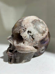 Raw Hand-Carved Fluorite Skull | Natural Crystal Sculpture | Unique Mineral Art Decor