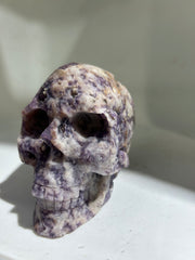 Raw Fluorite Skull Sculpture | Hand-Carved Natural Crystal Art | Unique Mineral Decor