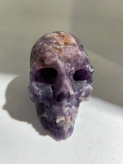 Fluorite Skull | Unique Raw Crystal Sculpture | Artistic Mineral Decor