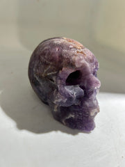 Fluorite Skull | Unique Raw Crystal Sculpture | Artistic Mineral Decor
