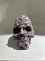 Fluorite Skull | Natural Crystal Sculpture | Unique Artisan Mineral Decor