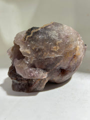 Natural Raw Fluorite Skull | Hand-Carved Crystal Art Sculpture | Unique Gothic Mineral Decor