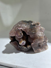 Natural Raw Fluorite Skull | Hand-Carved Crystal Art Sculpture | Unique Gothic Mineral Decor