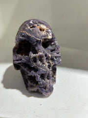 Raw Fluorite Skull | Intricate Geode Crystal Sculpture | Unique Gothic Mineral Art