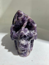 Raw Fluorite Skull Sculpture | Primitive Crystal Art | Unique Gothic Home Decor
