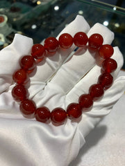 Polished Red Agate Energy Bracelet | Classic Natural Stone Jewelry