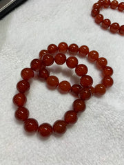 Polished Red Agate Energy Bracelet | Classic Natural Stone Jewelry