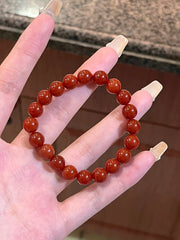 Polished Red Agate Energy Bracelet | Classic Natural Stone Jewelry