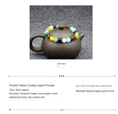 Multicolor Frosted Agate Bead Bracelet | Artistic Boho Minimalist Jewelry