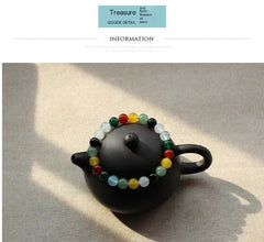 Multicolor Frosted Agate Bead Bracelet | Artistic Boho Minimalist Jewelry