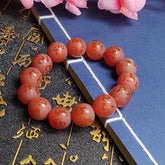 Red Agate Mantra Bead Bracelet | Spiritual Frosted Stone Jewelry