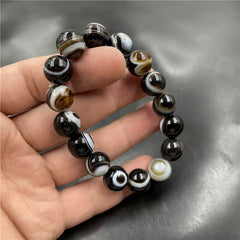 Black Banded Agate Bracelet | Artistic Natural Stone Jewelry