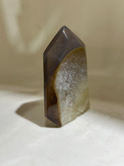 Agate Crystal Tower | Unique Frosted Druzy Point Sculpture