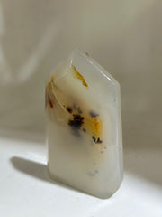 White Agate Tower | Botanical-Inspired Crystal Sculpture | Unique Modern Décor