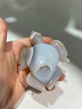 Light Agate Turtle Sculpture – Natural Druzy Crystal Carving for Elegant Home Decor