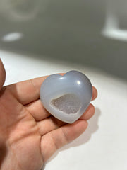 Druzy Agate Heart – Unique Crystal Geode Heart for Healing, Meditation & Gift