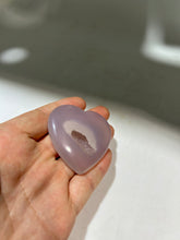 Lavender Druzy Agate Heart – Unique Crystal Heart for Healing, Meditation & Gifts
