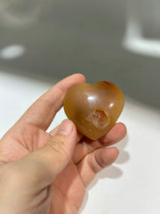 Caramel Druzy Agate Heart – Unique Crystal Heart for Healing, Meditation & Gifts
