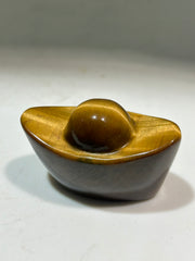 Tiger’s Eye Ingot – Polished Crystal Wealth Symbol for Prosperity & Feng Shui Decor