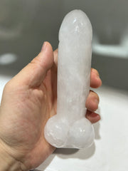 Hand-Carved White Crystal Phallic Sculpture – Unique Crystal Art for Bold Home Décor Symbolic Gifting