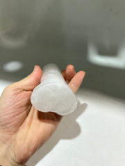 Hand-Carved White Crystal Phallic Sculpture – Unique Crystal Art for Empowerment, Bold Décor Gifting