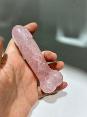 Rose Quartz Phallic Sculpture – Bold Crystal Art Ornament for Modern Décor & Unique Gifting