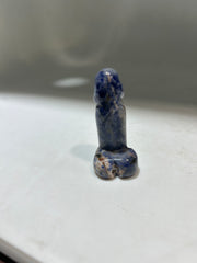 Blue Agate Phallic Figurine – Artistic Miniature Crystal Sculpture for Bold & Playful Décor