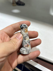 Crazy Lace Agate Phallic Sculpture – Artistic Natural Stone Figurine for Bold Décor & Collectors
