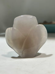 Agate Owl Figurine – Unique Crystal Sculpture with Natural Druzy Heart for Spiritual Home Décor