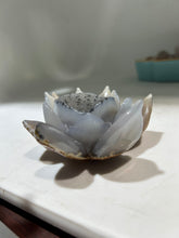 Agate Lotus Flower with Druzy Center – Unique Crystal Sculpture for Zen Home Décor