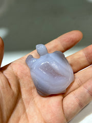 Agate Turtle Sculpture with Natural Druzy Center – Unique Crystal Animal Figurine for Home Décor