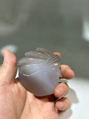 Agate Warrior Chief Head Sculpture – Unique Crystal Figurine with Feathered Headdress | Artisan Stone Art