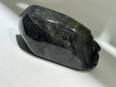 Labradorite Tribal Chief Sculpture – Unique Feather Headdress Crystal Art | Artisan Gemstone Decor