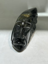 Labradorite Tribal Chief Sculpture – Unique Feather Headdress Crystal Art | Artisan Gemstone Decor