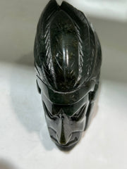 Labradorite Tribal Chief Bust – Artisan Crystal Sculpture with Feather Headdress | Unique Gemstone Home Decor