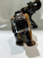 Tiger’s Eye Elephant Figurine – Artisan Crystal Sculpture for Home & Office | Unique Gemstone Decor
