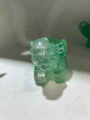 Green Crystal Elephant Figurine – Artisan Gemstone Sculpture | Unique Crystal Luck Decor