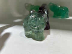 Purple & Green Elephant Figurine – Artisan Gemstone Sculpture