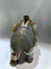 Brown Agate Standing Elephant Figurine – Unique Crystal Animal Sculpture