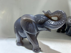 Blue Agate Geode Elephant Figurine – Unique Crystal Animal Sculpture