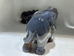 Agate Elephant Figurine with Natural Geode – Hand-Carved Crystal Animal Sculpture