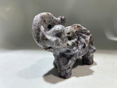 Elephant Figurine – Handcrafted Crystal Sculpture with Natural Texture