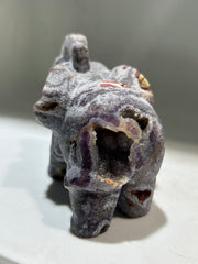 Elephant Figurine – Handcrafted Crystal Sculpture with Natural Texture