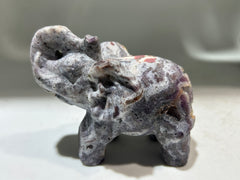 Elephant Figurine – Handcrafted Crystal Sculpture with Natural Texture