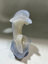 Blue Agate Dolphin Figurine – Unique Crystal Ocean Animal Sculpture