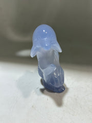 Blue Agate Dolphin Figurine – Unique Crystal Ocean Wave Sculpture