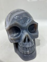 Mystery Mix Constellation Agate Skull – Hand-Carved Crystal for Tarot Insight & Cosmic Energy