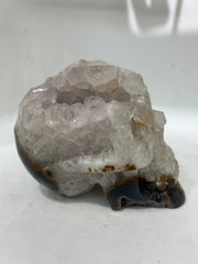 Mystery Mix Constellation Druzy Agate Skull – Hand-Carved Crystal for Tarot, Intuition & Cosmic Energy
