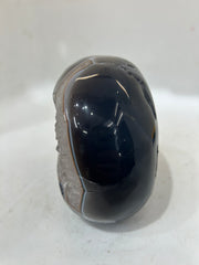 Mystery Mix Constellation Agate Skull – Hand-Carved Blue Crystal Skull for Tarot, Intuition & Cosmic Mystique